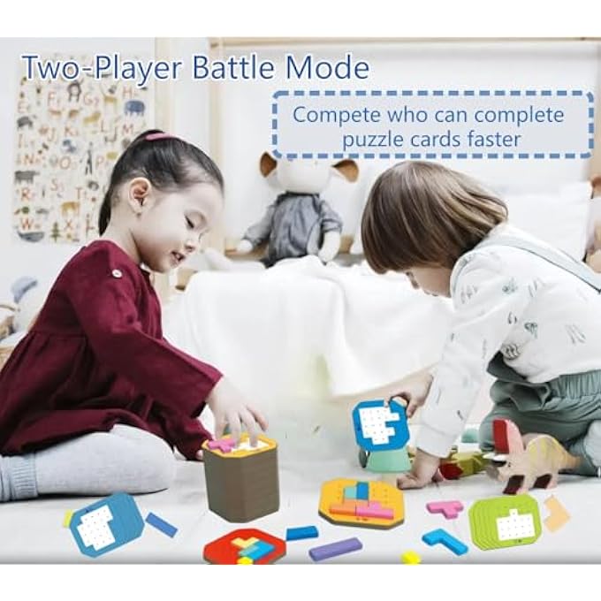 128PCS RAINBOW RUSSIAN BLOCKS PUZZLE, 3D PUZZLE TOYS GAME FOR KIDS, BRAIN TEASER TOY, BLOCK TANGRAM TOY, PRESCHOOL GAMES, MONTESSORI PUZZLE EDUCATIONAL PRESENT FOR TODDLERS 3+ - Image 3